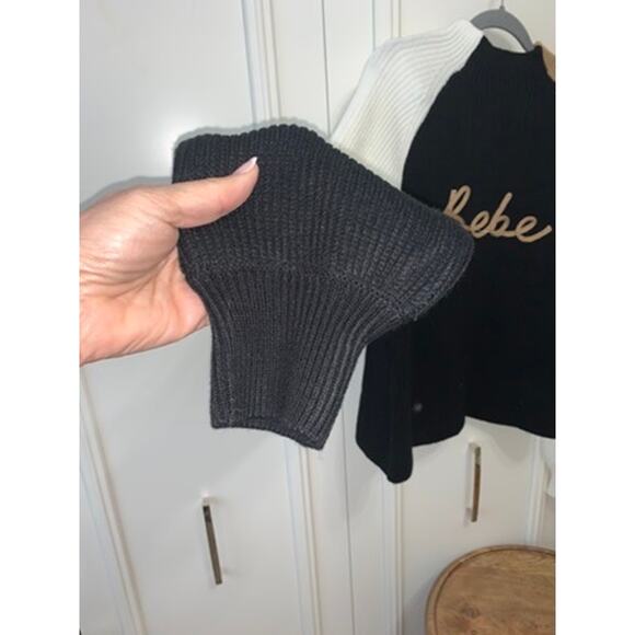 NWT Bebe Women's XL Color‎ Block Mock Neck Pullover Sweater Multicolor - Picture 3 of 8